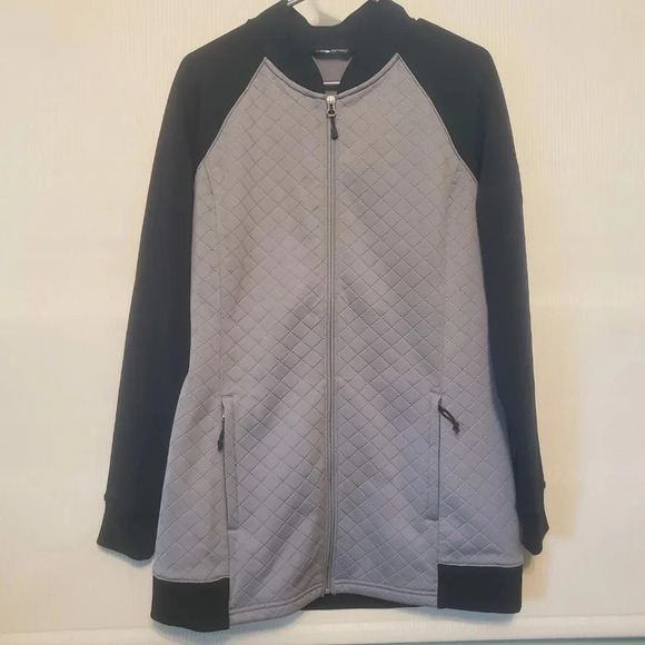 The North Face Womans Gray/Black  Quilted Jacket,M/M. - Picture 1 of 9